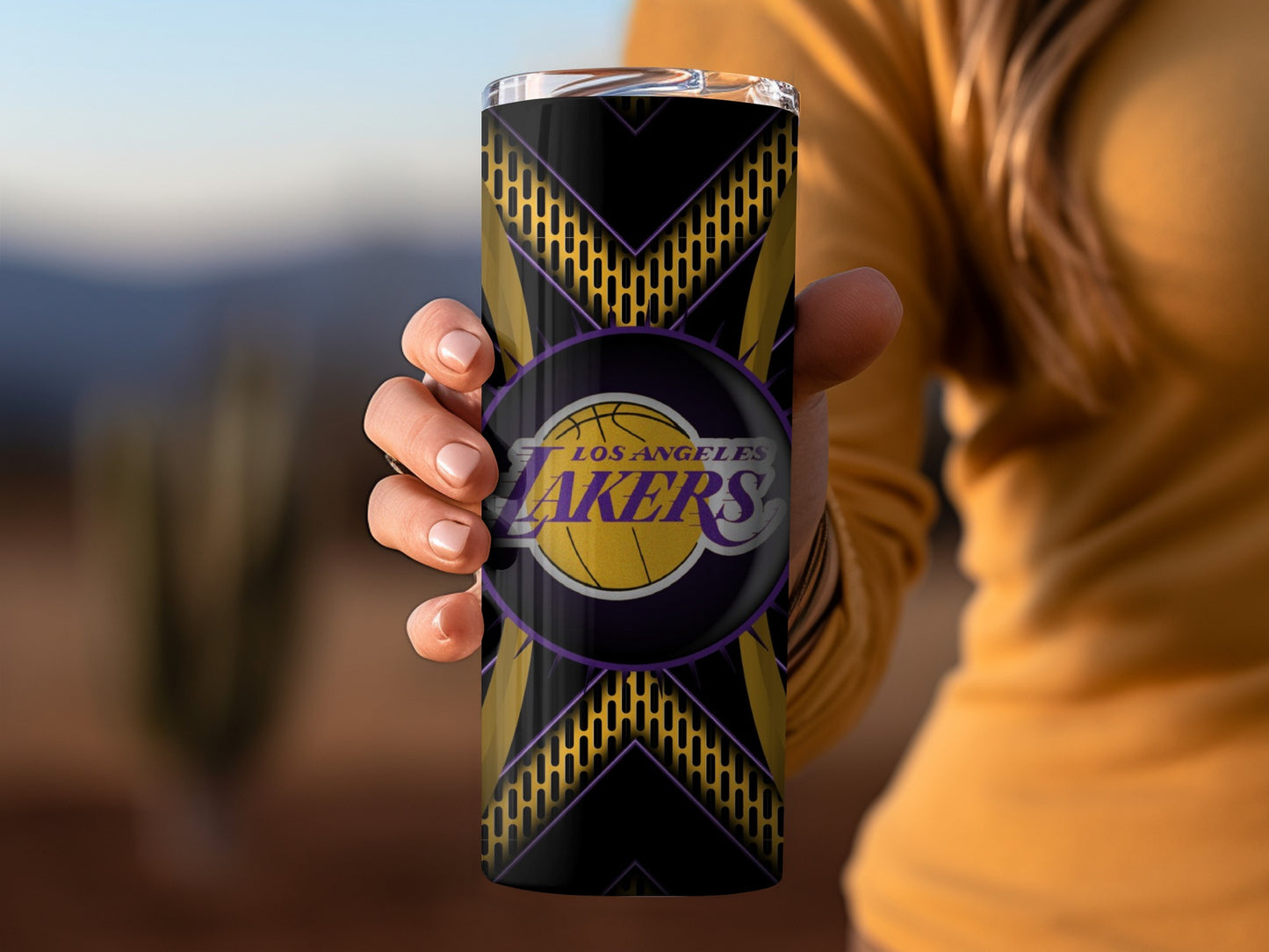 Los Angeles Lakers Team Logo Gold and Purple Design Tumblers