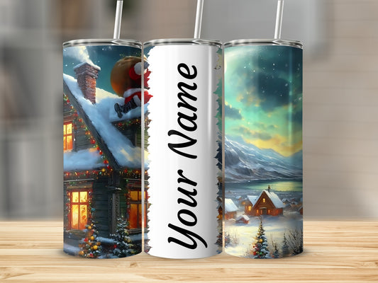 Christmas Village Scene Personalized Tumbler