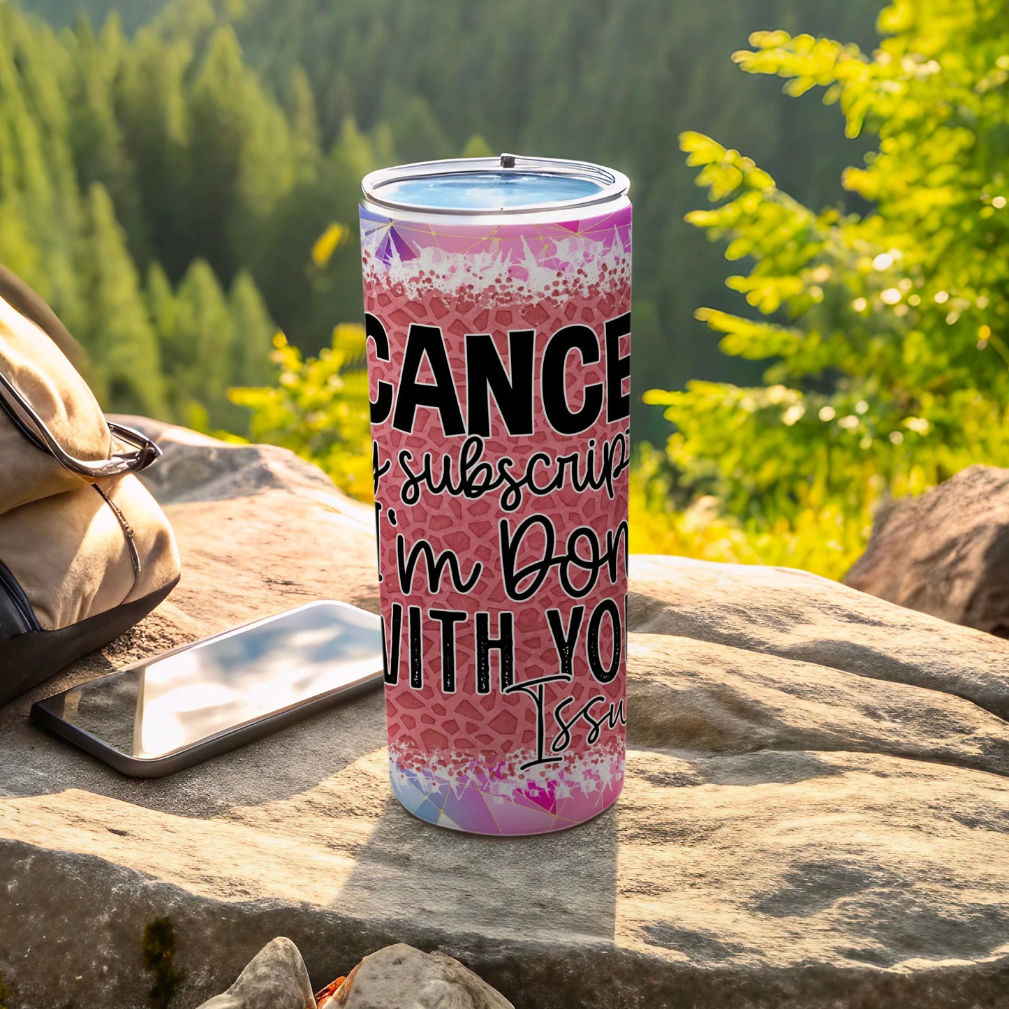 CANCEL my subscription I'm Done WITH YOU Issue Tumbler product type
Tumbler
Drinkware
Cancel Subscription
Done With You
Issue Quote
Funny Tumbler
Sarcastic Gift
Insulated Cup
Travel Mug
Beverage Container
Pink Design
Geometric Pattern
Abstract Art
Unique Drinkware
Statement Piece
Gift for Her
Birthday Gift
Humorous Quote
Sublimation Tumbler
Custom Drink
