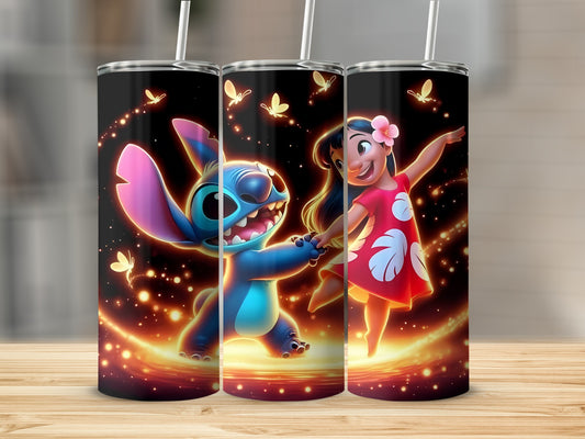 Lively Character Design Tumblers with Straw Set