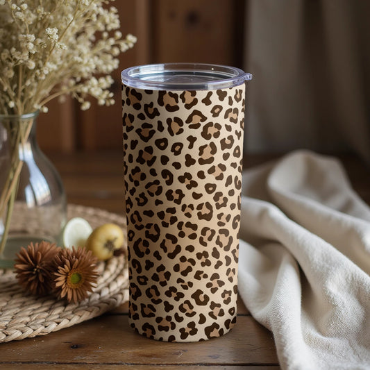 Leopard Print Pattern Insulated Tumbler Cup for Daily Use