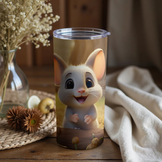 Charming Baby Bunny Illustrated Water Tumbler Cup