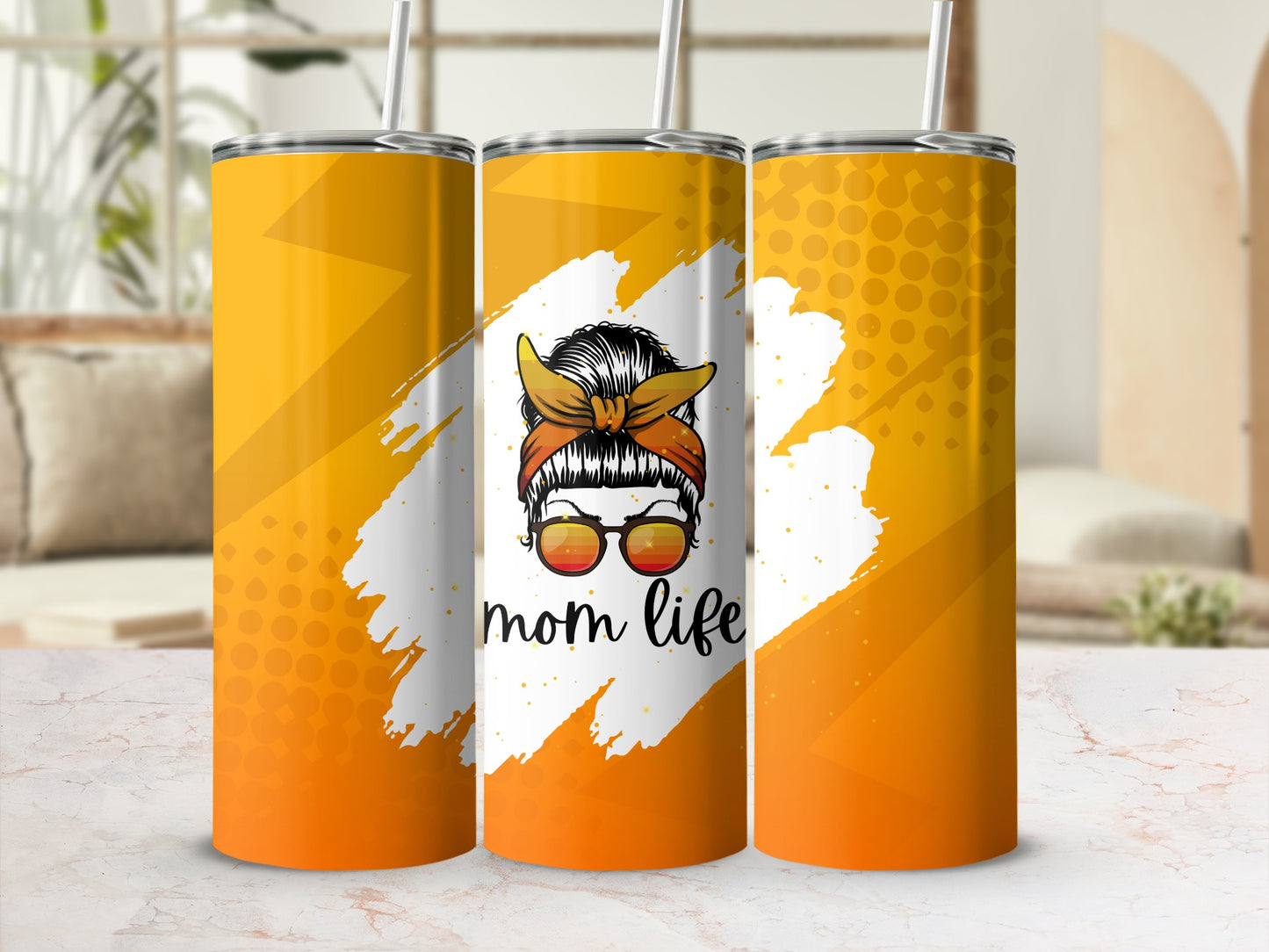 Yellow Mom Life Design Tumbler for Busy Mothers Gift