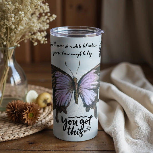 Inspirational Butterfly Design Travel Mug You Got This