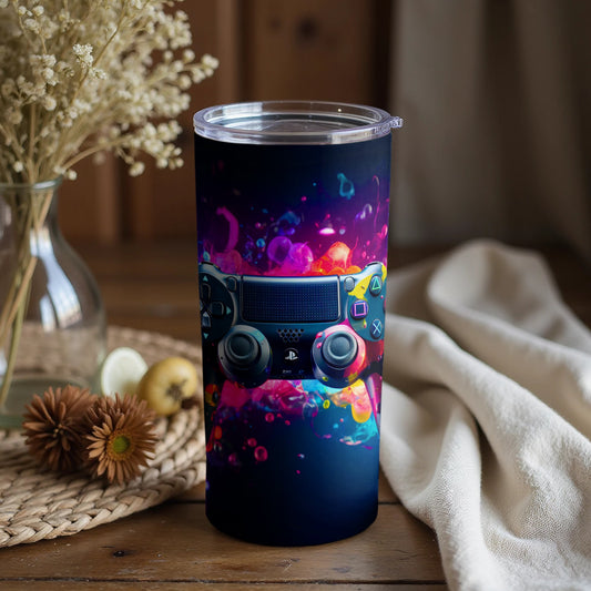 Colorful Gaming Controller Art Design Tumbler