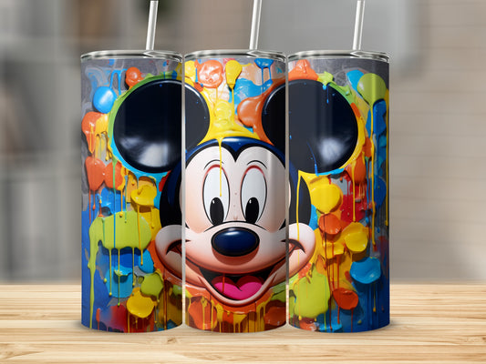 Colorful Animated Character Splatter Tumbler Cup