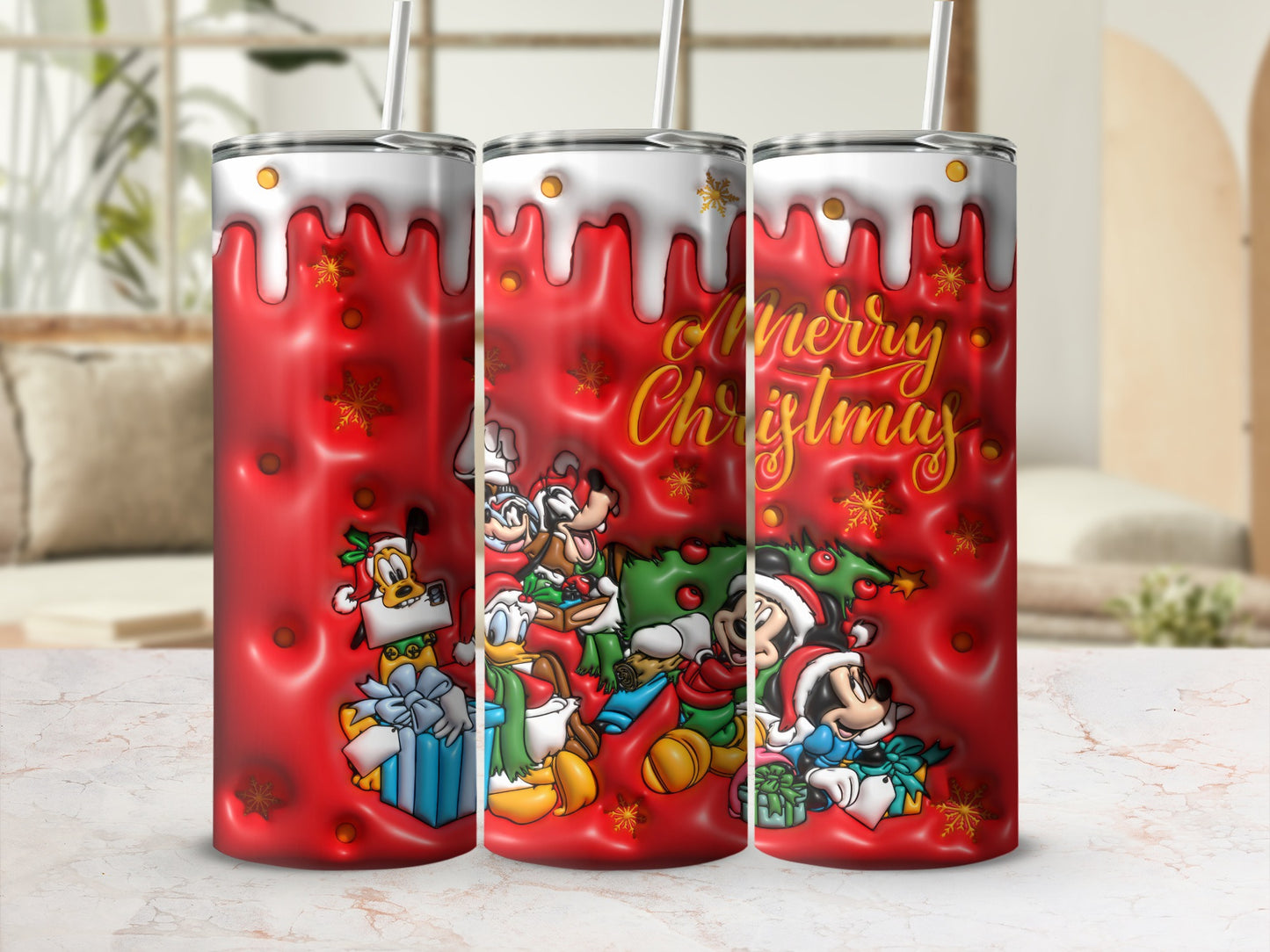 Merry Christmas Animated Characters Tumbler