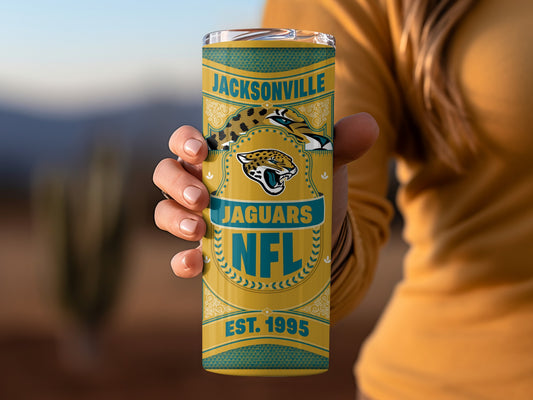 Jacksonville Jaguars Vintage Design NFL Est 1995 Tumbler