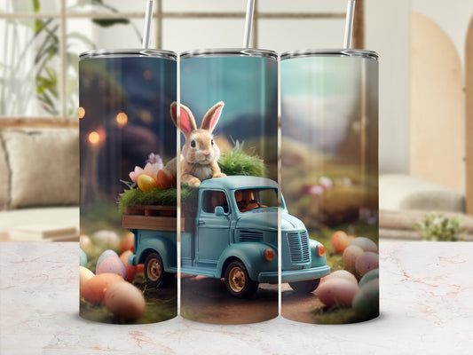 Adorable Rabbit Blue Truck Easter Eggs Holiday Tumbler product type