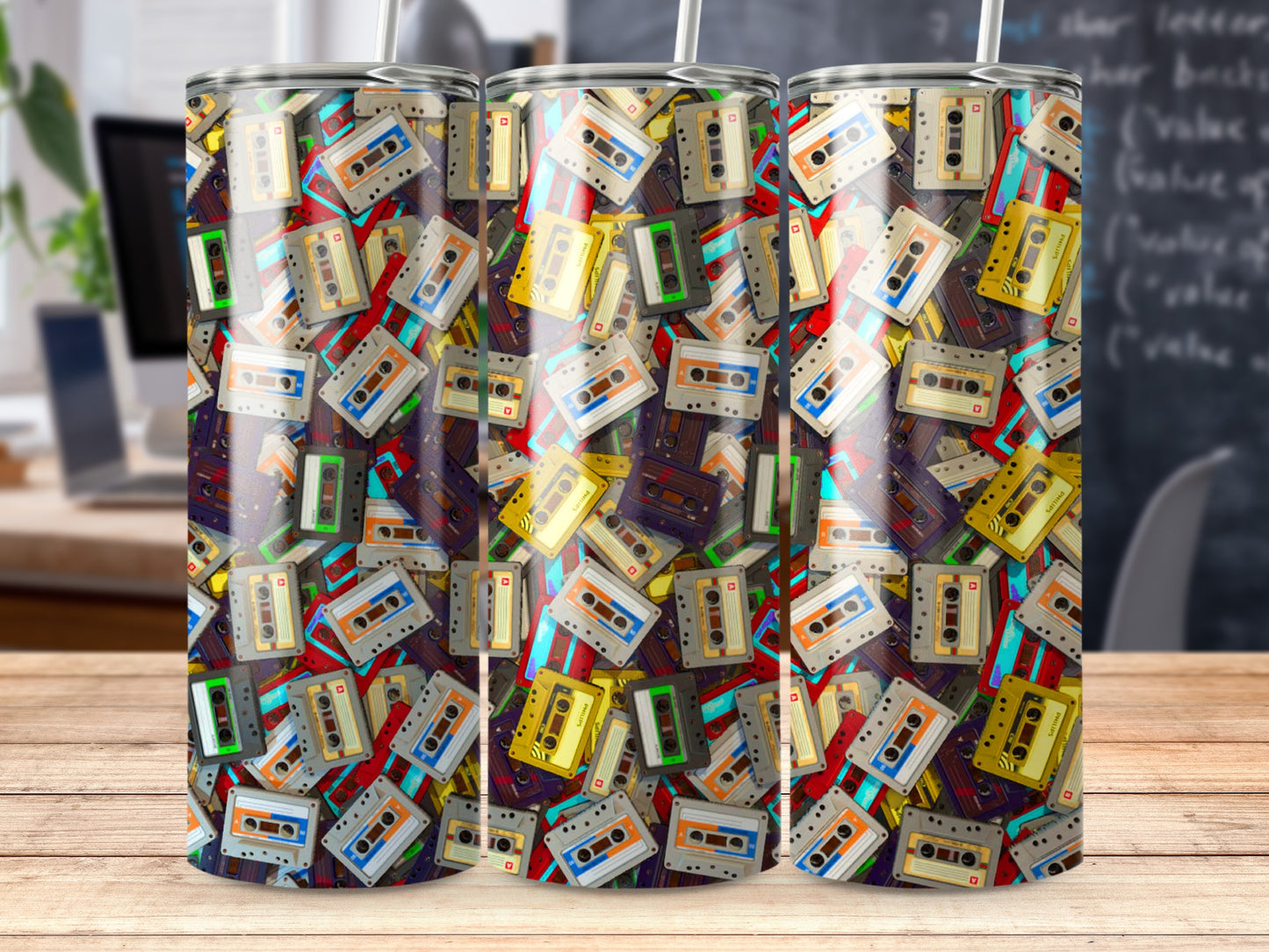 Retro Cassette Tapes Pattern Design Colorful product type