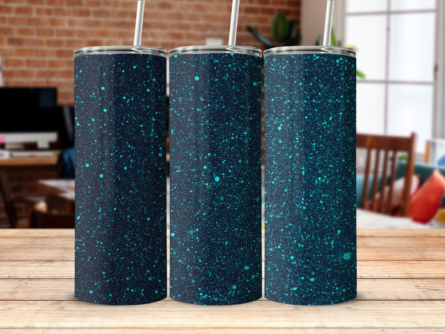 Sparkling Galaxy Pattern Vacuum Insulated Tumbler