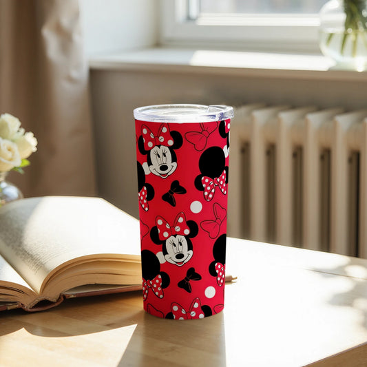 Cute Minnie Mouse Red Polka Dot Travel Tumbler