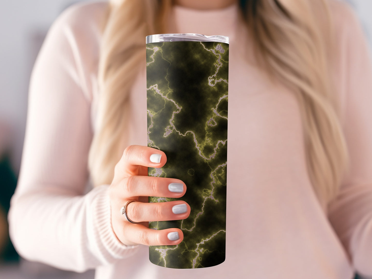 Dark Gold Marbling With Veins Of Rose Gold Tumblers