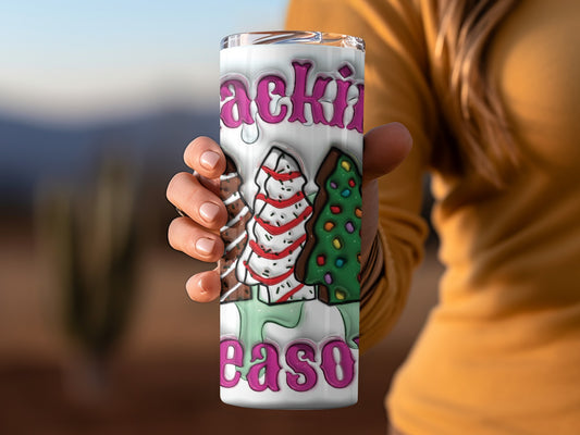 Christmas Holiday Tumbler Featuring Festive Designs