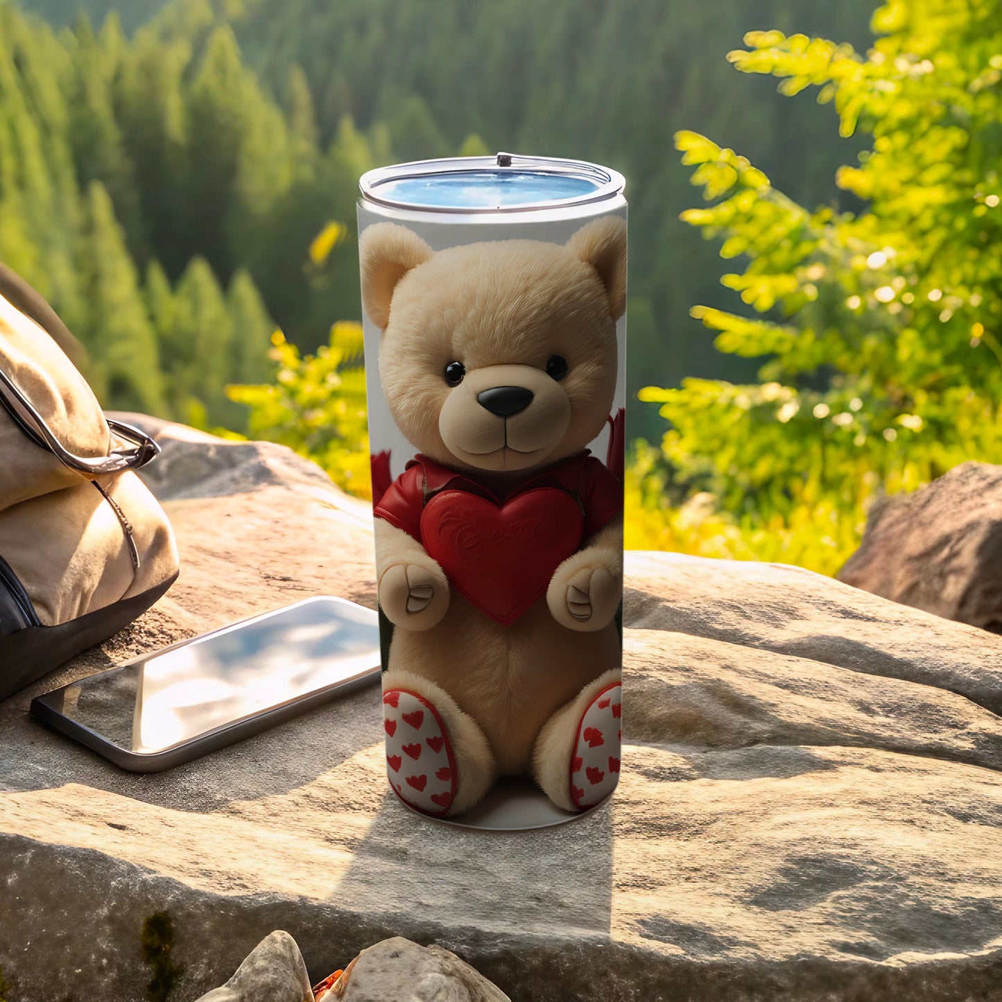 Cute Teddy Bear with Heart Valentine's Day Tumbler