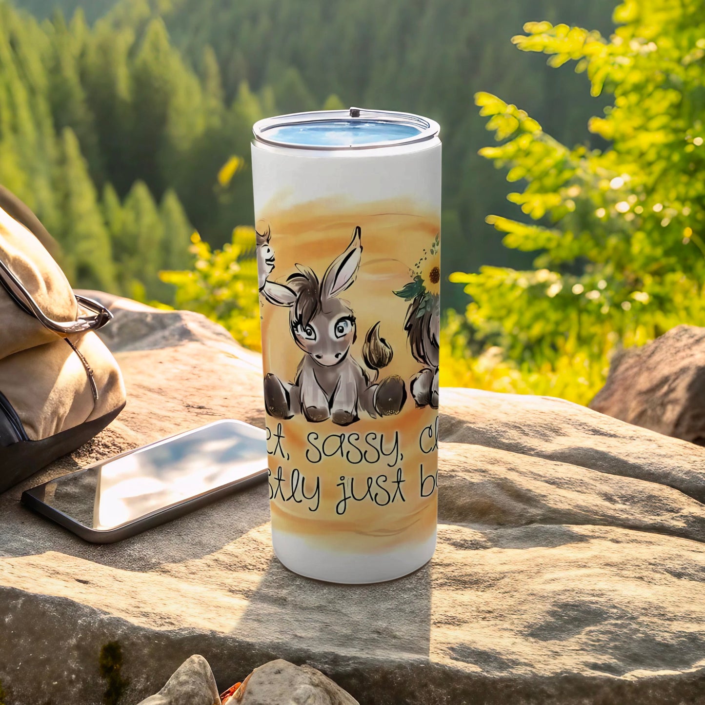 Cute Sassy Donkey Artwork Tall Insulated Tumbler