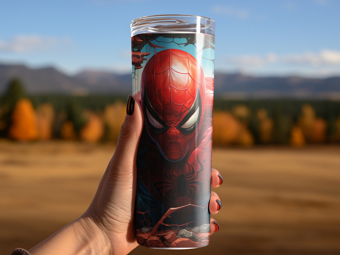 Spider Superhero Themed Travel Tumbler Product