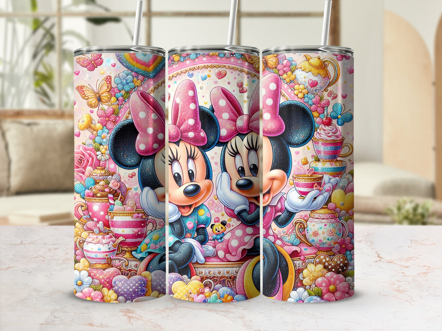 Charming Disney Minnie Mouse Tumbler Colorful Drinkware