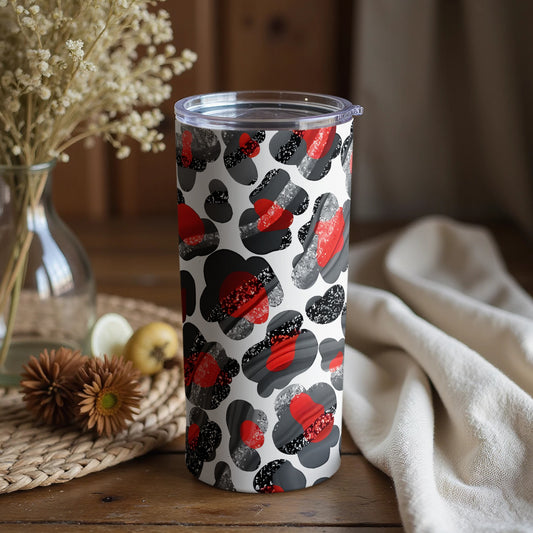 Stylish Red and Black Abstract Pattern Tumbler