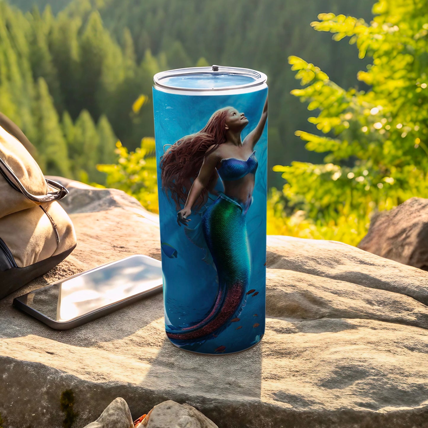 Mermaid Ocean Scene Travel Tumbler for Outdoor Adventures