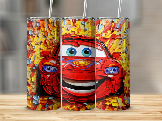 Colorful Cartoon Car Design Insulated Tumbler
