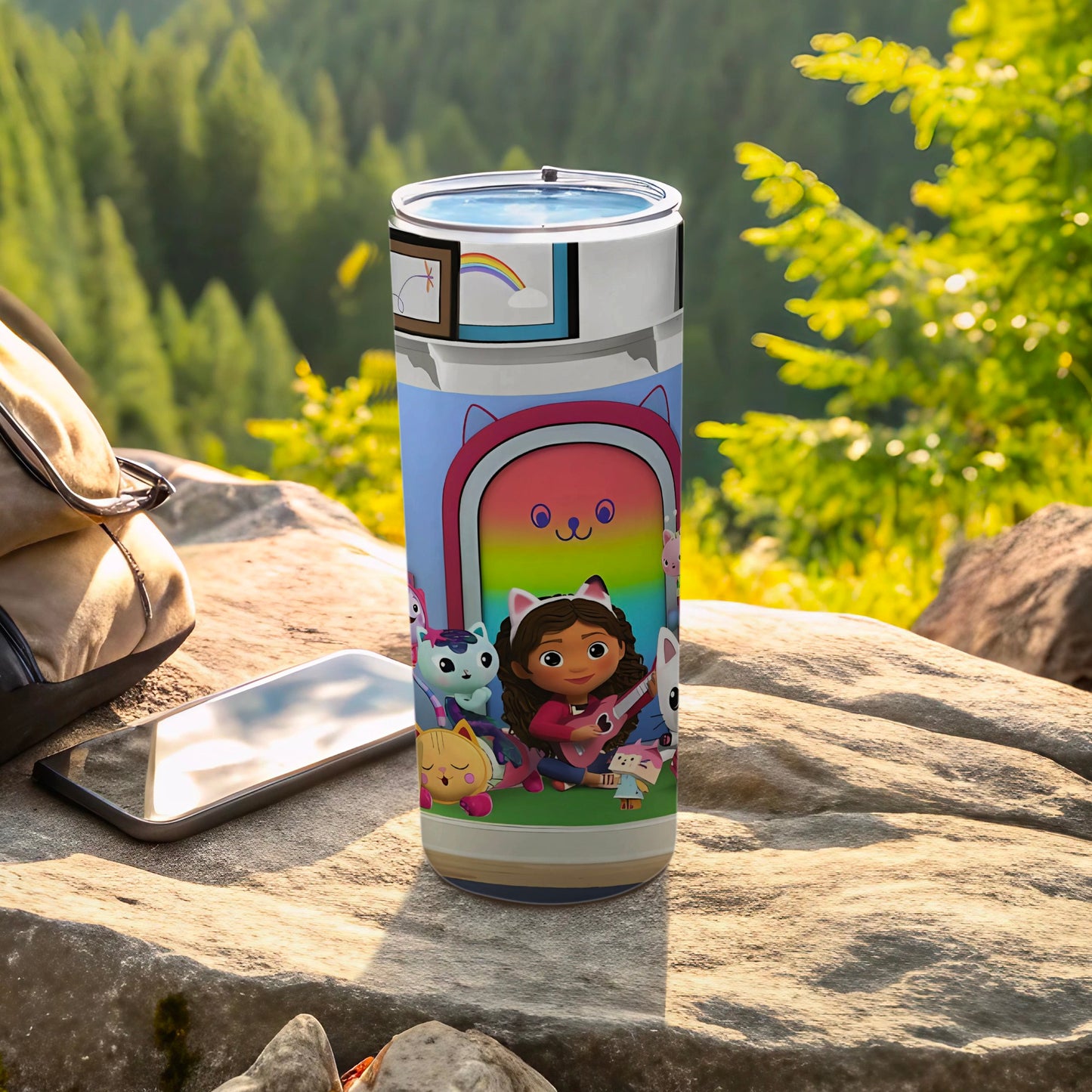 Colorful Tumbler Featuring Cheerful Cartoon Characters