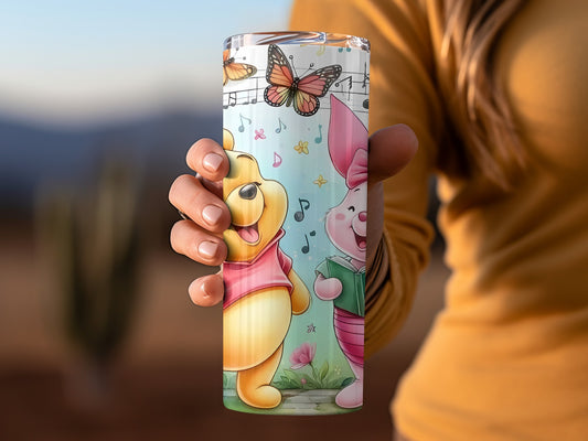 Pooh With Piglet Music Notes And Butterflies Tumblers