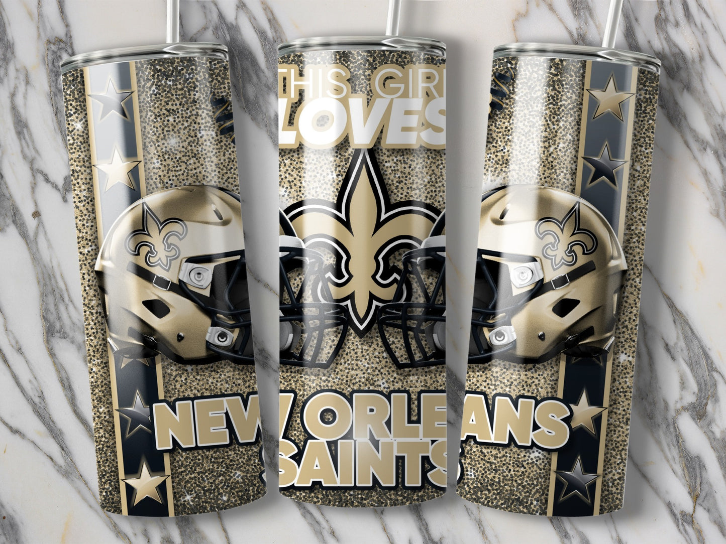 THIS GIRL LOVES NEW ORLEANS SAINTS Football Helmets Tumblers