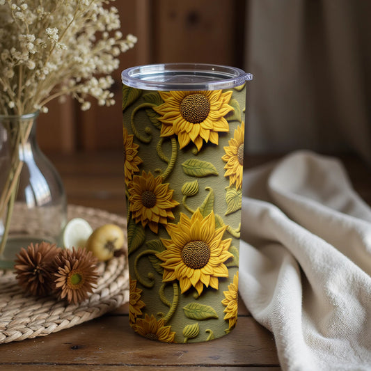 Beautiful Sunflower Designed Insulated Tumbler