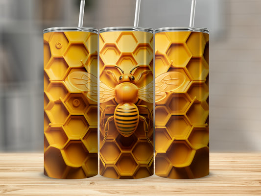 Vibrant Golden Honeycomb Bee Pattern Tumbler product type
bee, honeycomb, tumbler, golden, yellow, insect, hive, beekeeping, nature, animal, drinkware, beverage, sublimation, pattern, striped, cute, honeybee, outdoors, summer, unique
