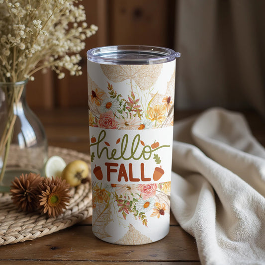 Hello Fall Floral Design Hello Fall Insulated Tumbler