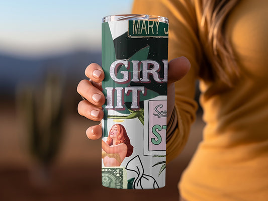 Stylish Girl Hit Design Insulated Tumbler Cup