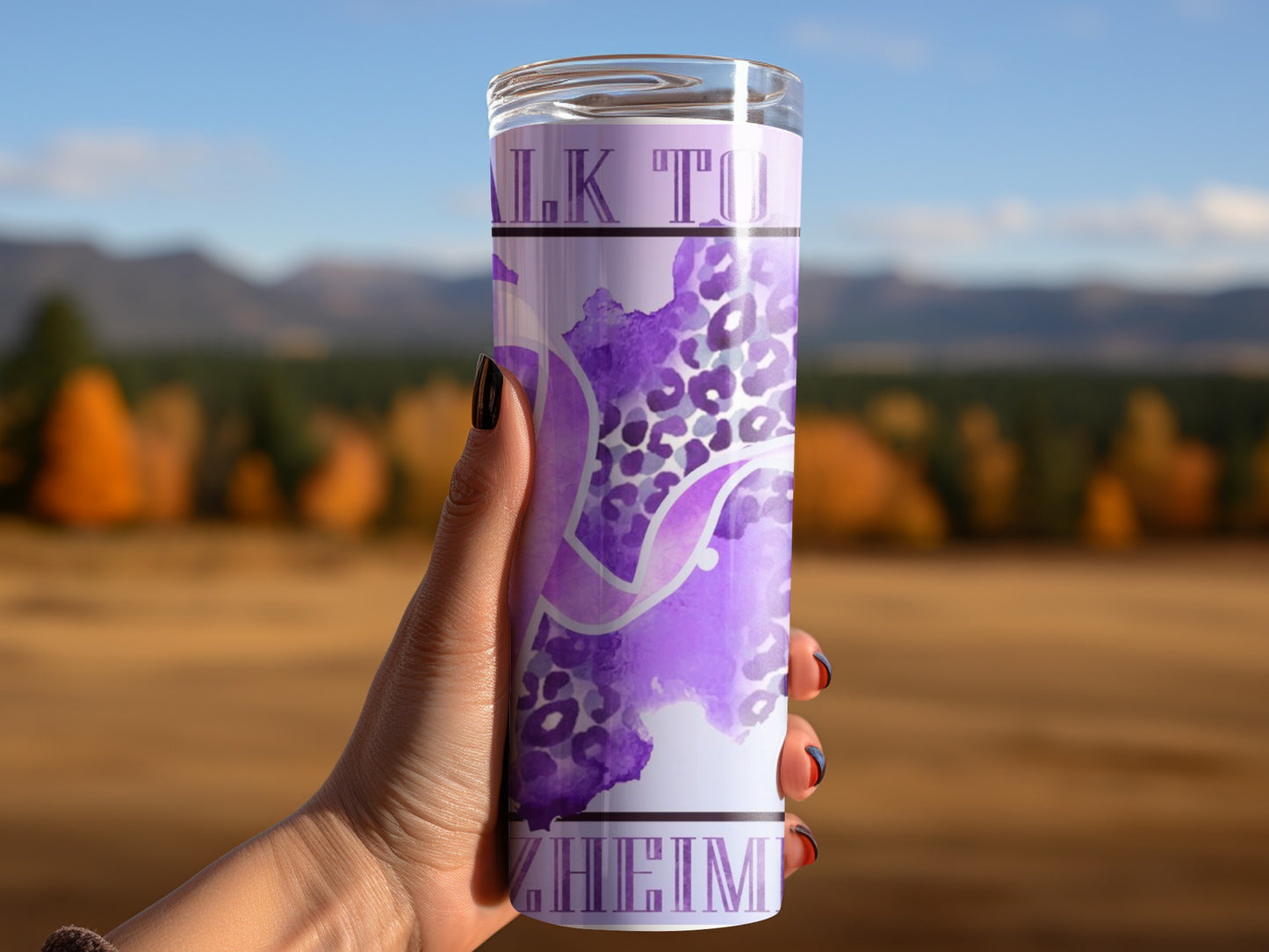 Talk To The Hand Purple Design Tumbler Cup