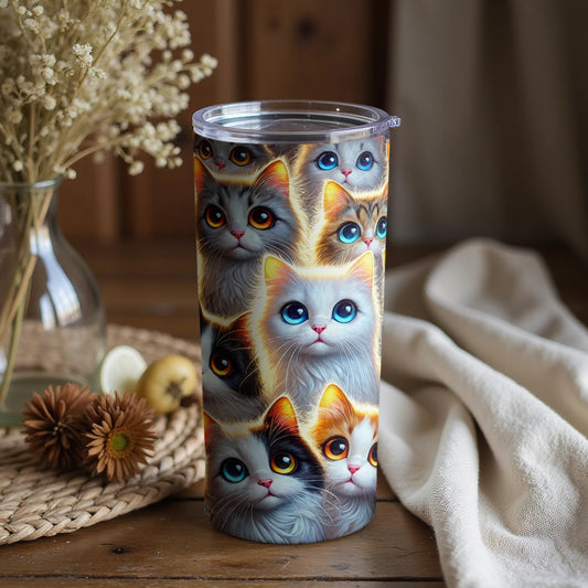 Adorable Feline Faces Insulated Tumbler