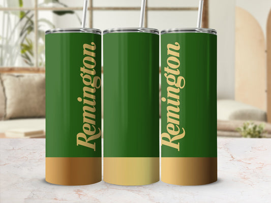 Remington Gold Text On Green Background Modern Tumblers