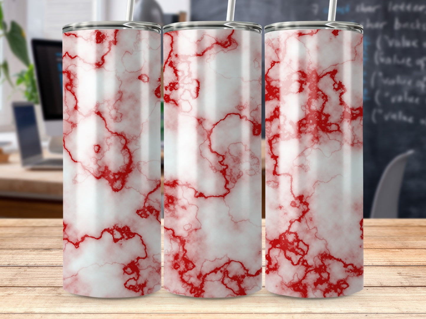 Striking Red White Marble Veining Pattern Tumbler product type