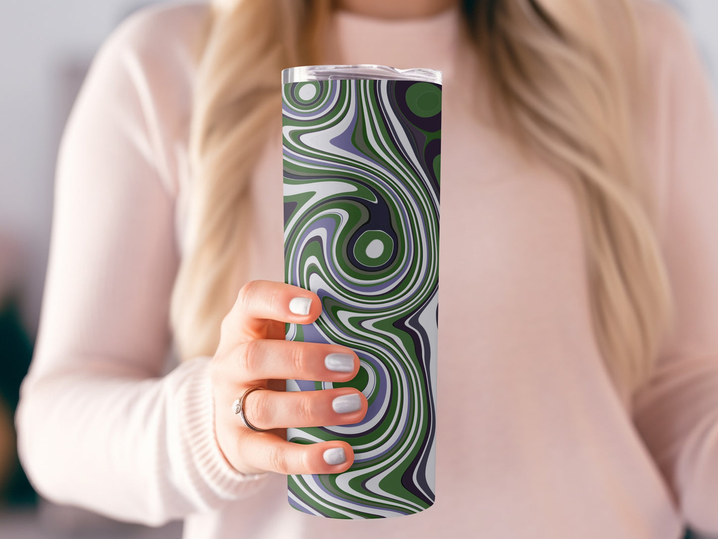 Abstract Swirls In Earth Tones Design Premium Tumblers