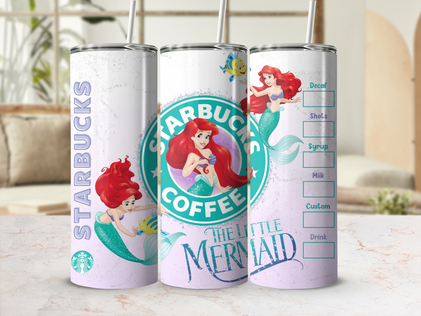 Starbucks The Little Mermaid Themed Travel Mug