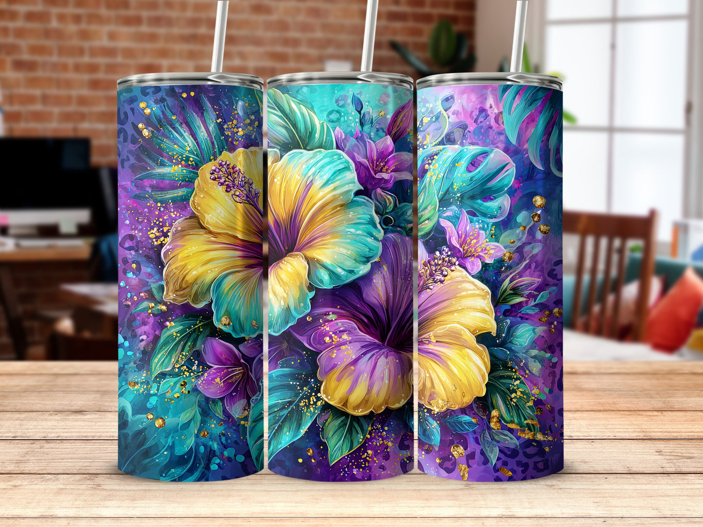 Vibrant Floral Splendor Artwork Tall Drinkware Product