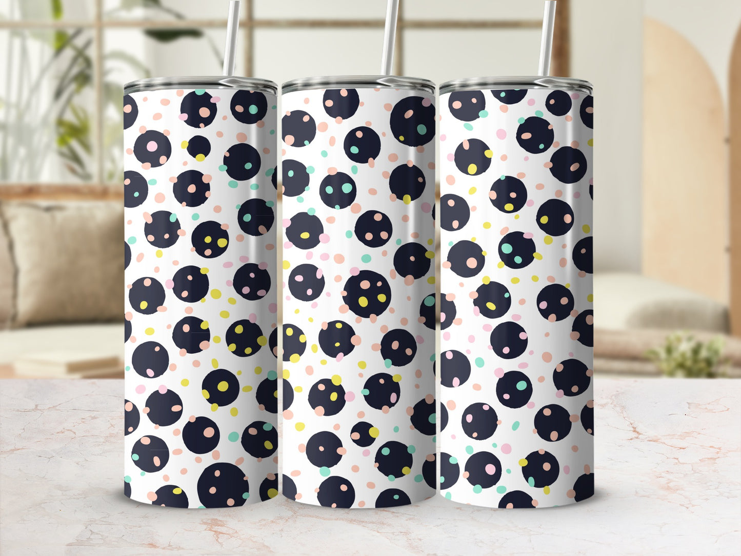 Colorful Polka Dot Pattern Insulated Tumbler product
