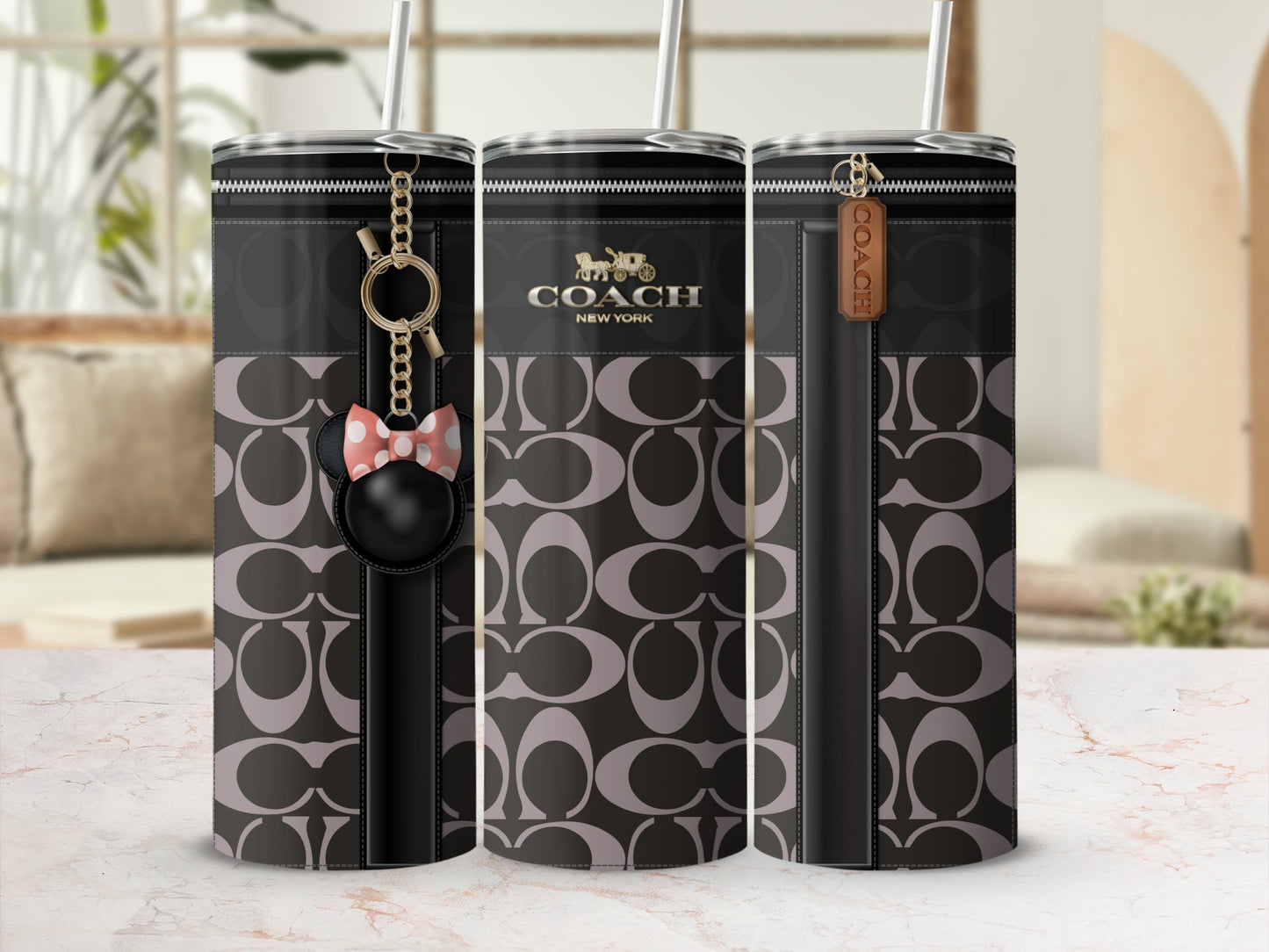 Stylish Coach New York themed tumbler set
