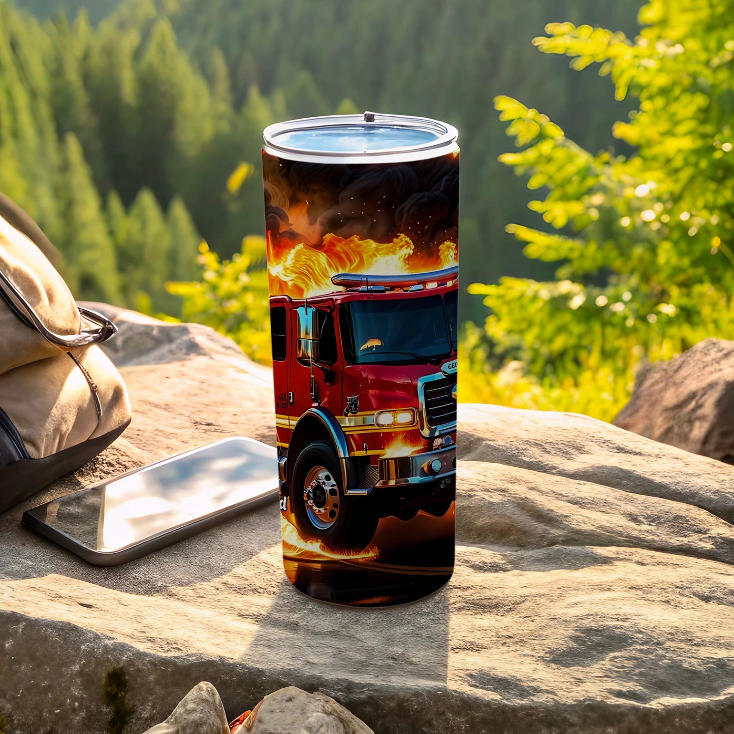 Fire Truck Design Insulated Water Tumbler Flask