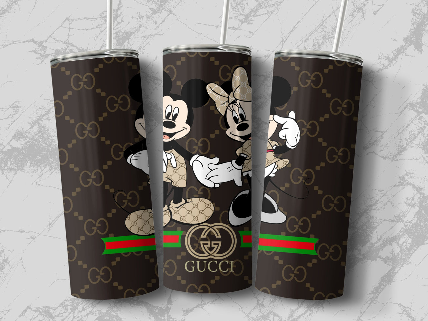 Mickey and Minnie Design Branded Pattern Drink Tumbler