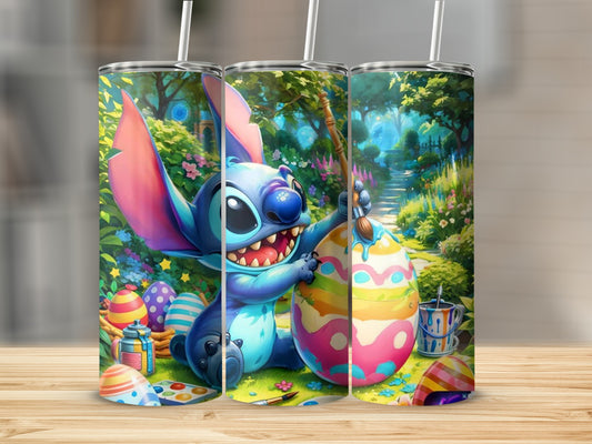 Cute Blue Character Painting Large Easter Eggs Tumbler