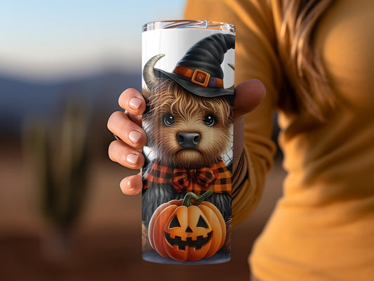 Halloween Dog with Pumpkin Design Tumbler Product