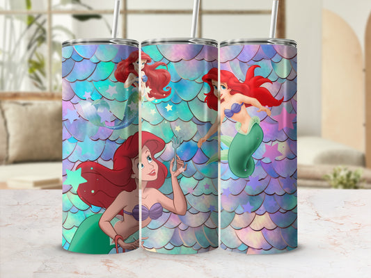 Vibrant Mermaid Fantasy Design Stainless Steel Tumbler