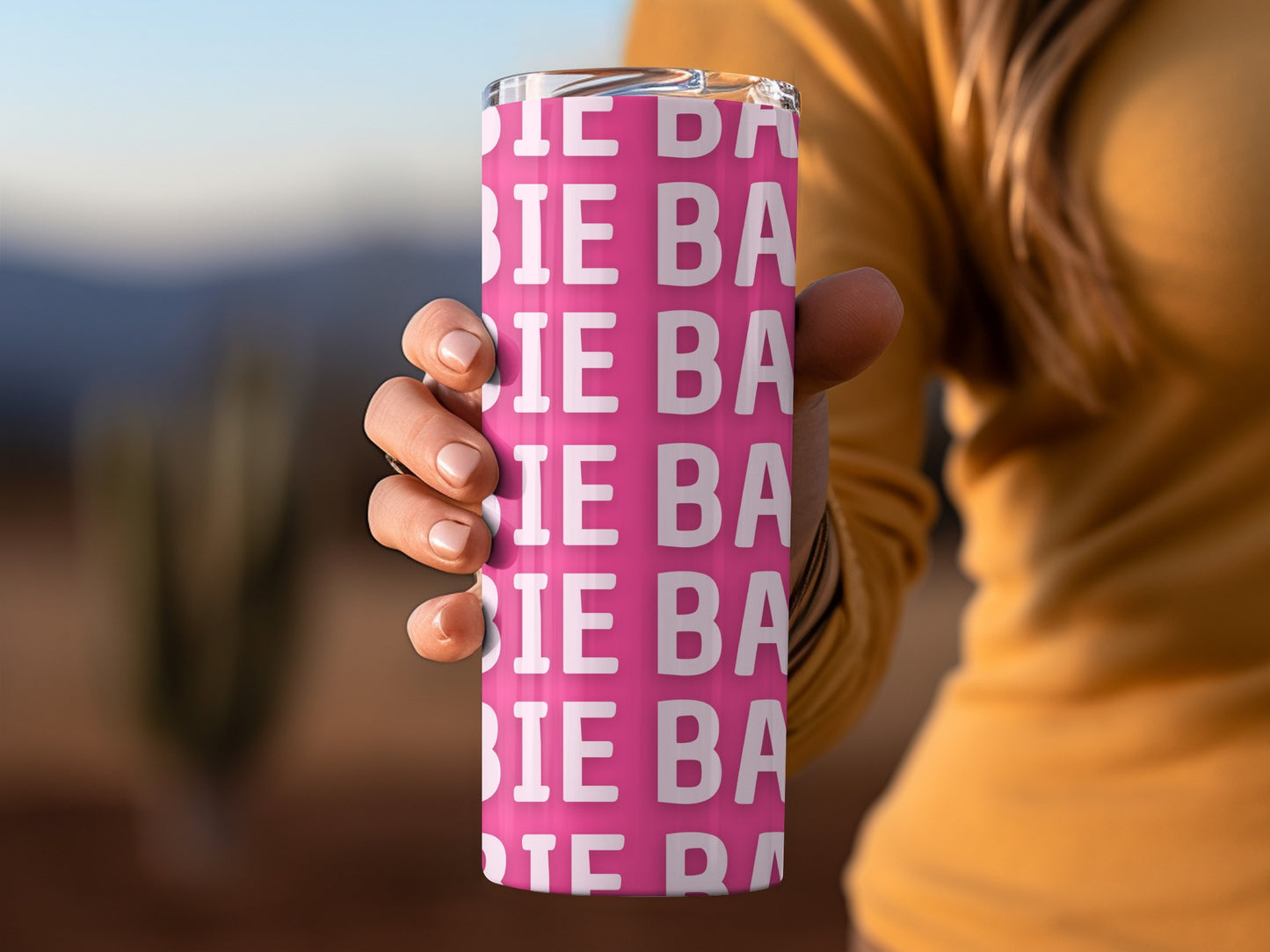 Barbie Repeated Text Tall Insulated Drinkware