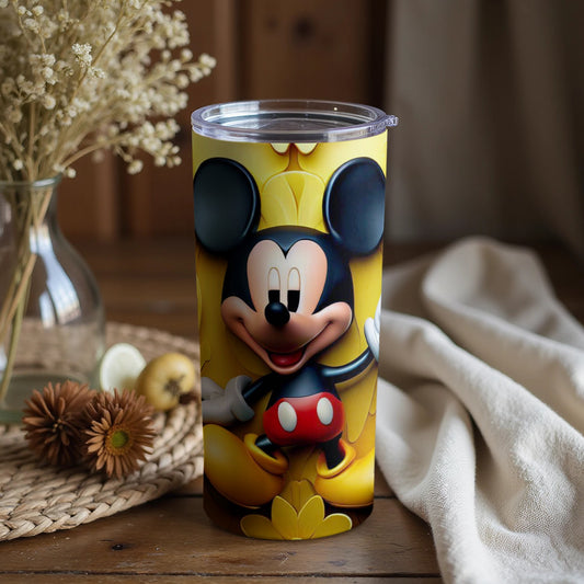 Colorful Mickey Mouse cartoon character tumbler