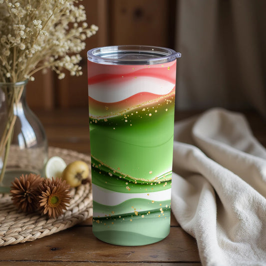Vibrant Wave Patterned Insulated Travel Tumbler