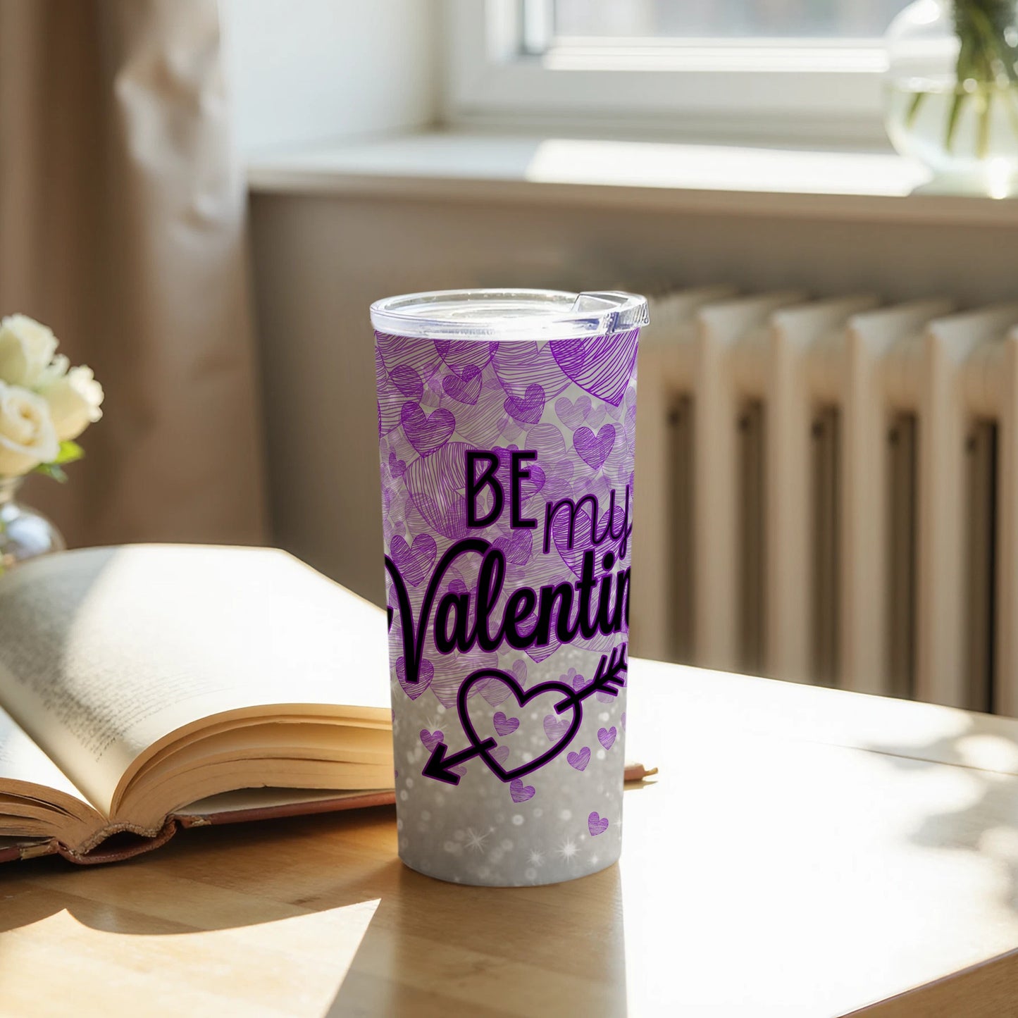 Be My Valentine Heart Arrow Design Tumbler Product